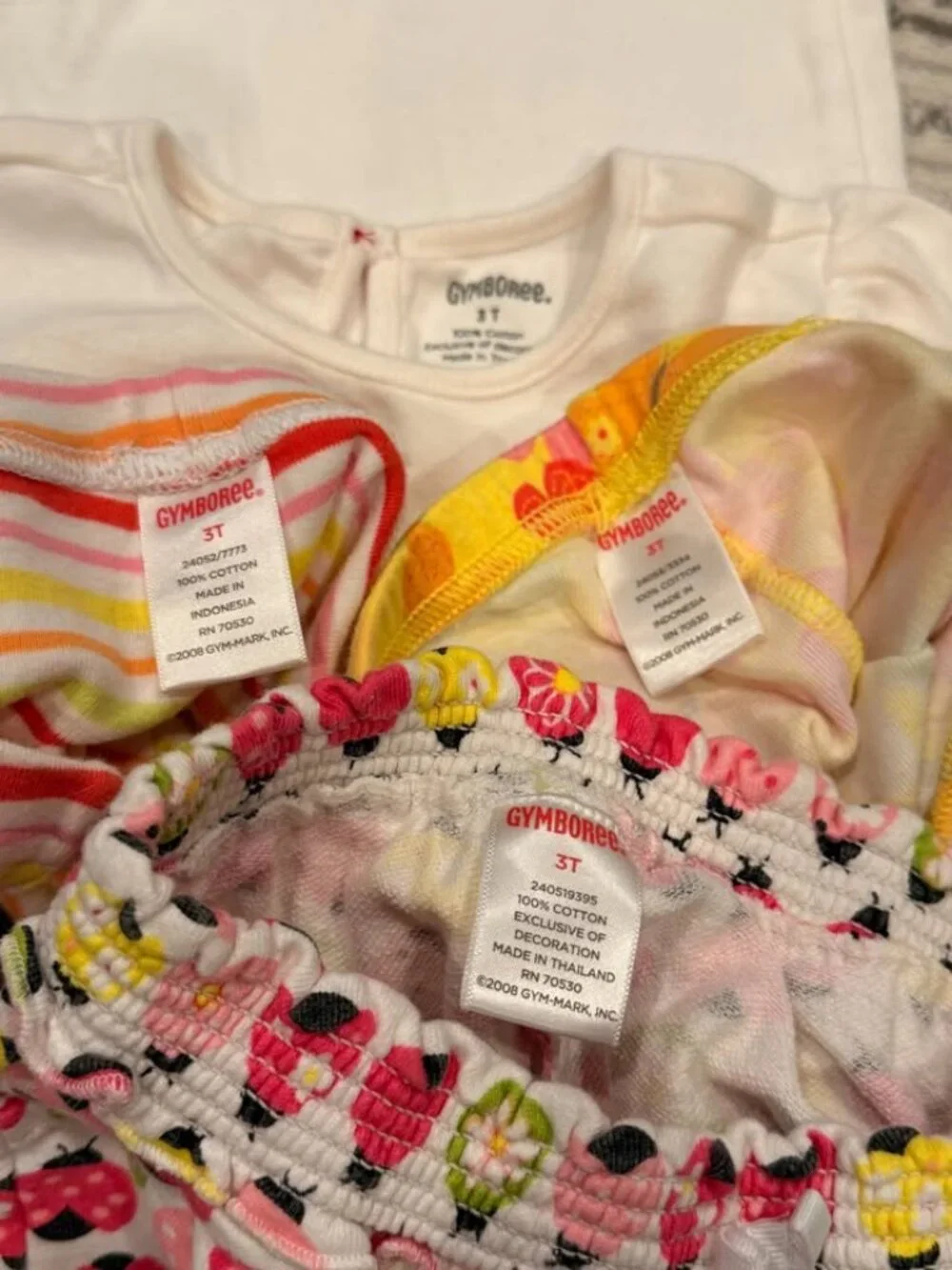 Gymboree girls Toddler size 3T 4pc shirt & shorts bundle